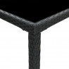 Ogrodowy stolik barowy, czarny 130x60x110 cm, polirattan/szkło