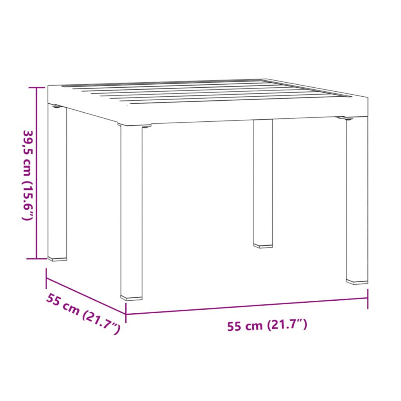 Stolik kawowy do ogrodu, czarny, 55x55x39,5 cm, malowana stal