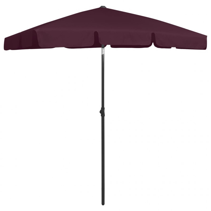 Parasol plażowy, bordowy, 180x120 cm
