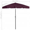 Parasol plażowy, bordowy, 180x120 cm