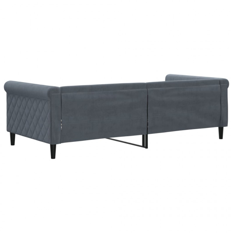 Sofa z funkcją spania, ciemnoszara, 90x200 cm, aksamit