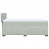 Łóżko kontynentalne z materacem, jasnoszare, aksamit, 100x200cm