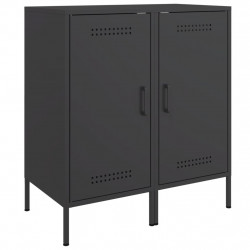 Szafki, 2 szt., czarne, 36x39x79 cm, stal