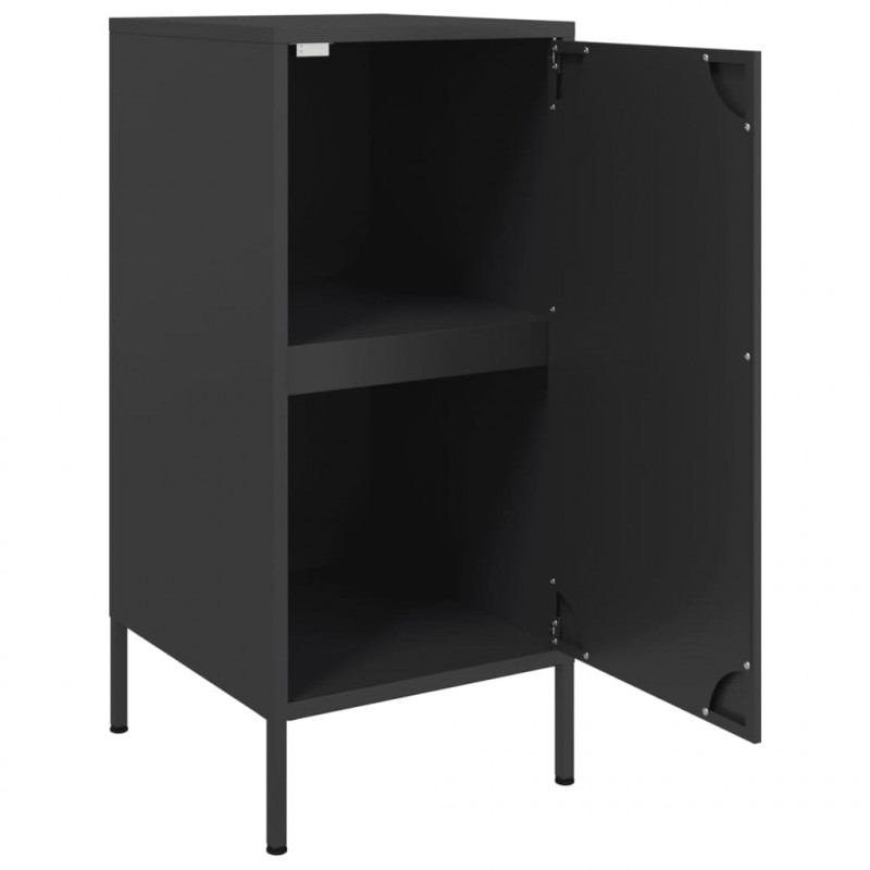 Szafki, 2 szt., czarne, 36x39x79 cm, stal