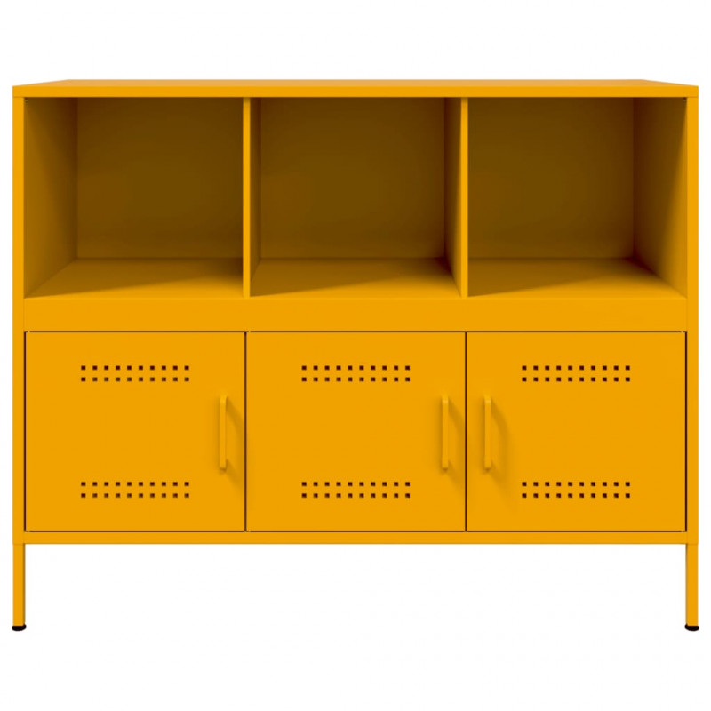 Szafka, musztardowa, 100,5x39x79 cm, stal