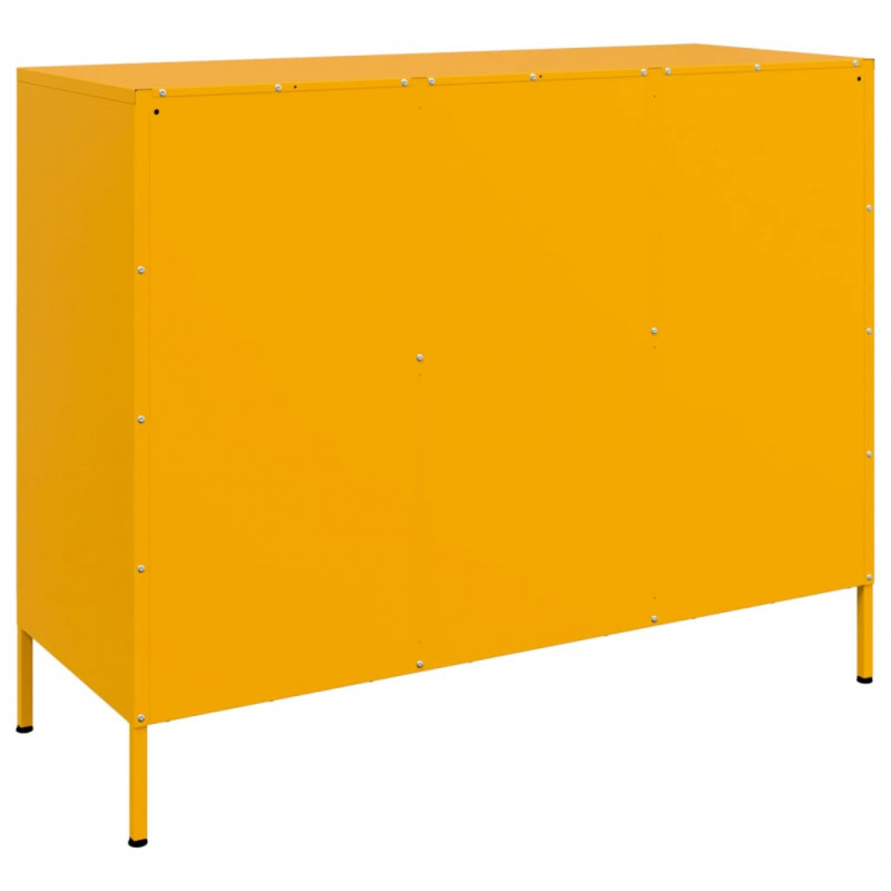 Szafka, musztardowa, 100,5x39x79 cm, stal