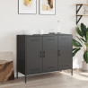 Szafka, czarna, 100,5x39x79 cm, stal