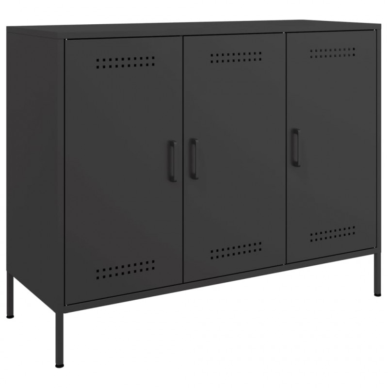 Szafka, czarna, 100,5x39x79 cm, stal