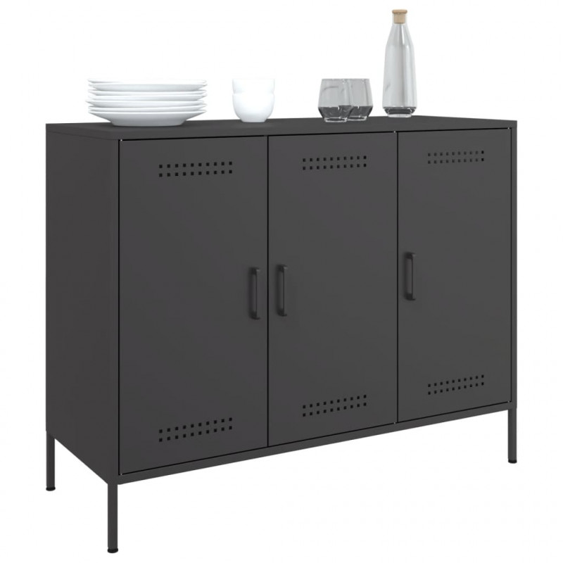Szafka, czarna, 100,5x39x79 cm, stal