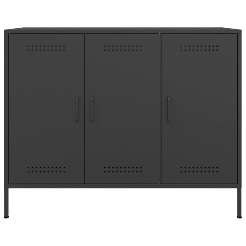 Szafka, czarna, 100,5x39x79 cm, stal