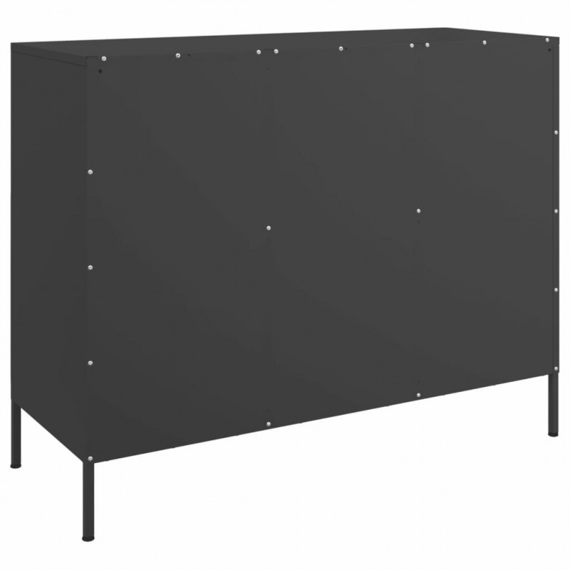 Szafka, czarna, 100,5x39x79 cm, stal