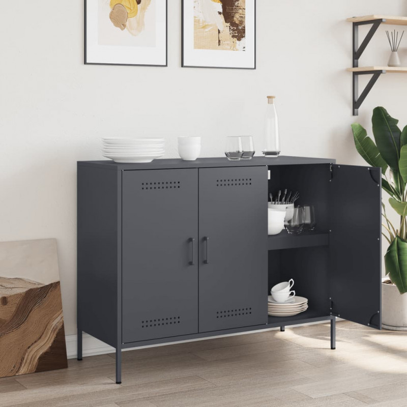 Szafka, antracytowa, 100,5x39x79 cm, stal