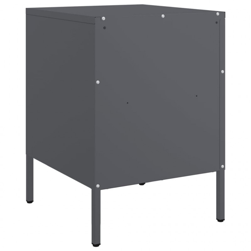 Szafka nocna, antracytowa, 36x39x50,5 cm, stal