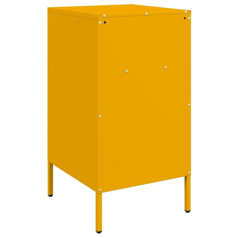 Szafki nocne, 2 szt., musztardowe, 36x39x68 cm, stal