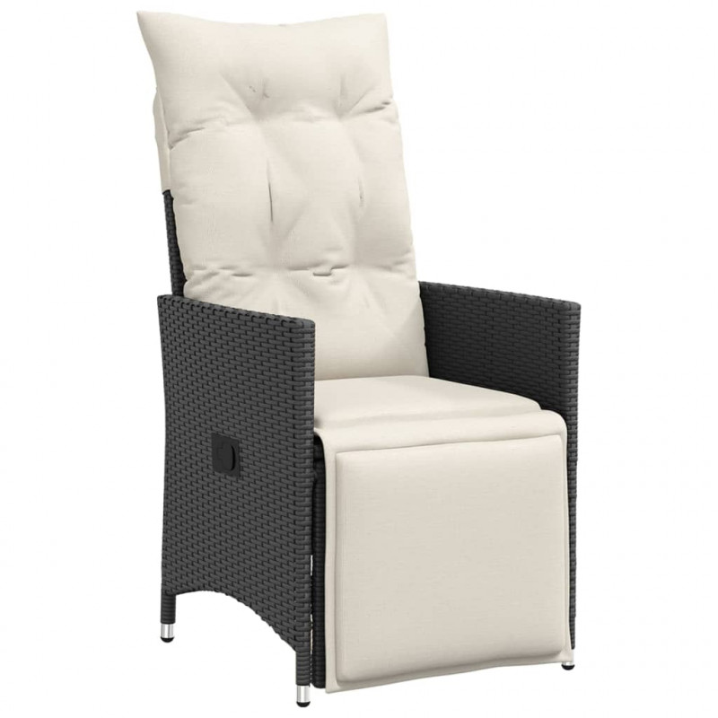 9-cz. zestaw ogrodowych mebli bistro z poduszkami, czarny