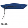 Parasol ogrodowy na stalowym słupku, niebieski, 250x250x230 cm