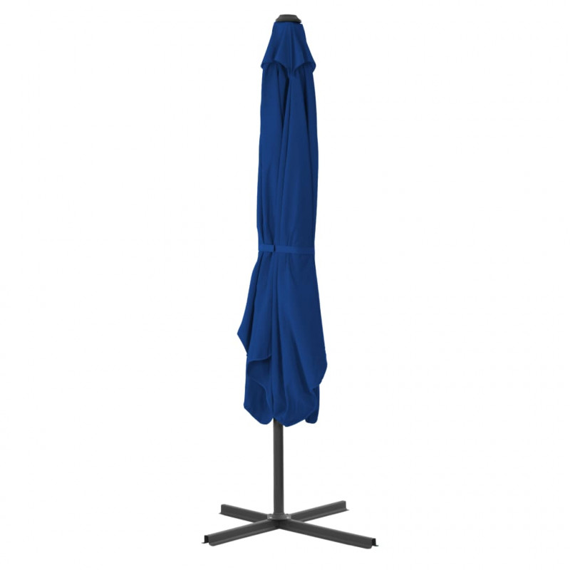Parasol ogrodowy na stalowym słupku, niebieski, 250x250x230 cm