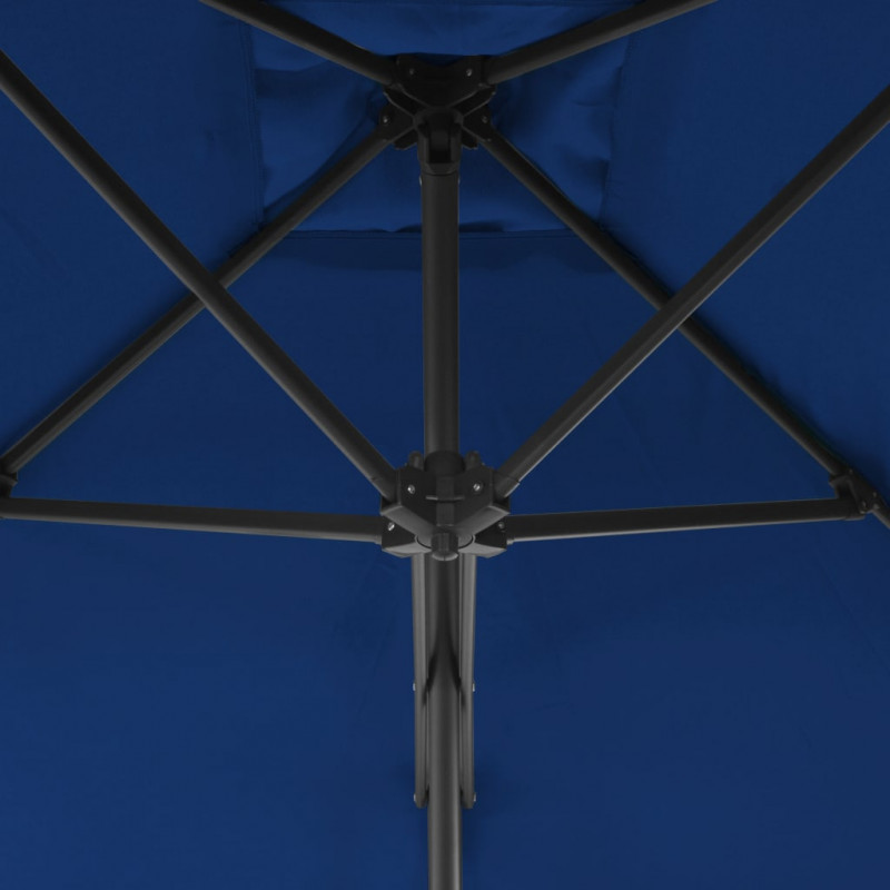 Parasol ogrodowy na stalowym słupku, niebieski, 250x250x230 cm