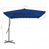 Parasol ogrodowy na stalowym słupku, niebieski, 250x250x230 cm