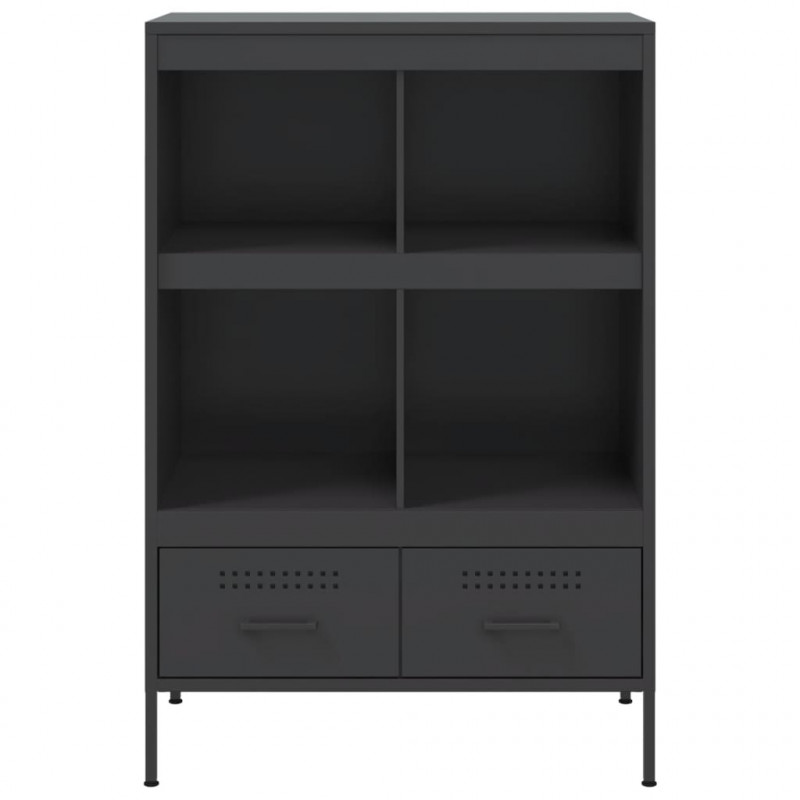 Szafka, czarna, 68x39x101,5 cm, stal