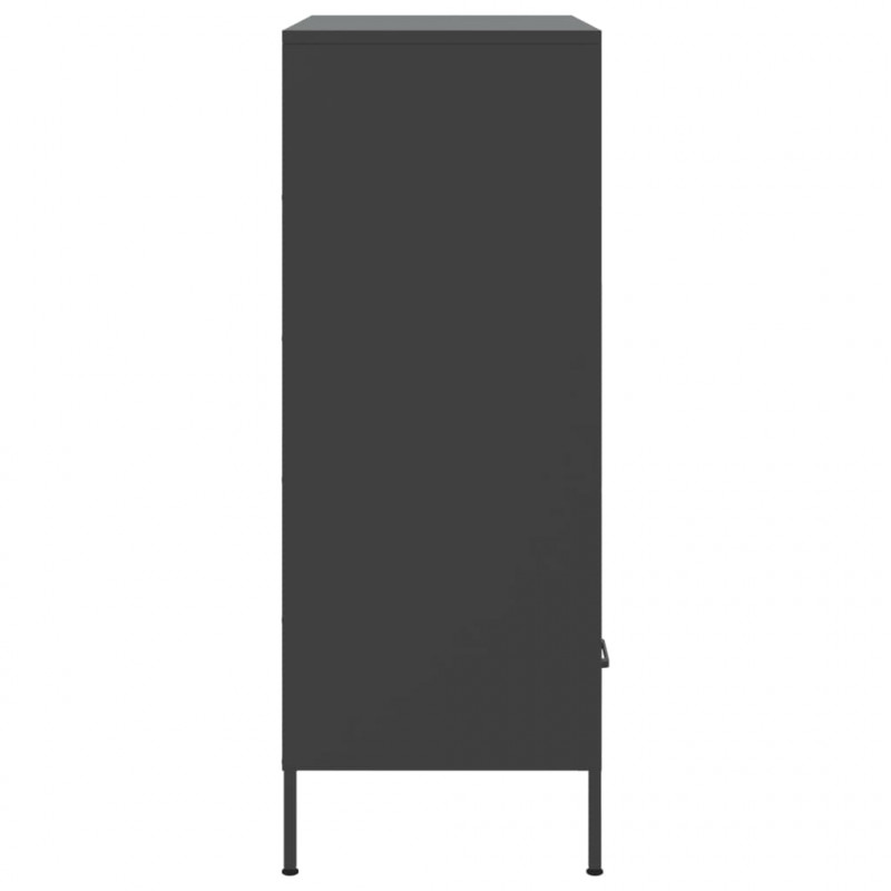 Szafka, czarna, 68x39x101,5 cm, stal