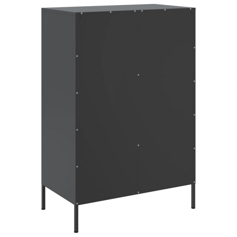 Szafka, czarna, 68x39x101,5 cm, stal