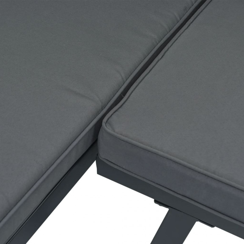3-cz. zestaw mebli do ogrodu, z poduszkami, czarne aluminium
