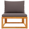 Ogrodowa sofa bez podłokietników, z poduszkami, drewno akacjowe