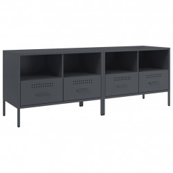 Szafki RTV, 2 szt., antracytowe, 68x39x50,5 cm, stalowe