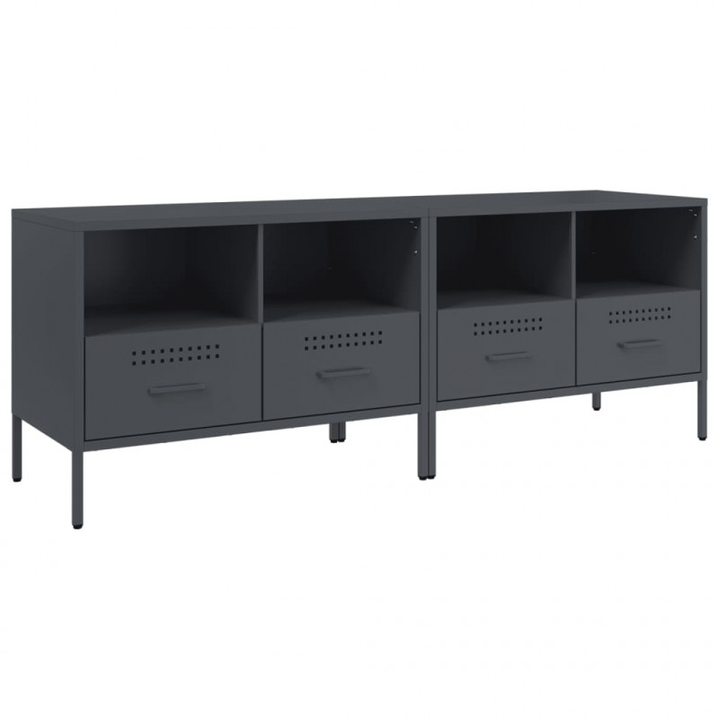 Szafki RTV, 2 szt., antracytowe, 68x39x50,5 cm, stalowe