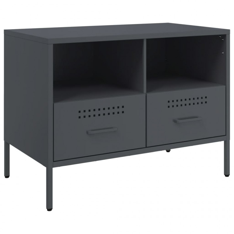 Szafki RTV, 2 szt., antracytowe, 68x39x50,5 cm, stalowe