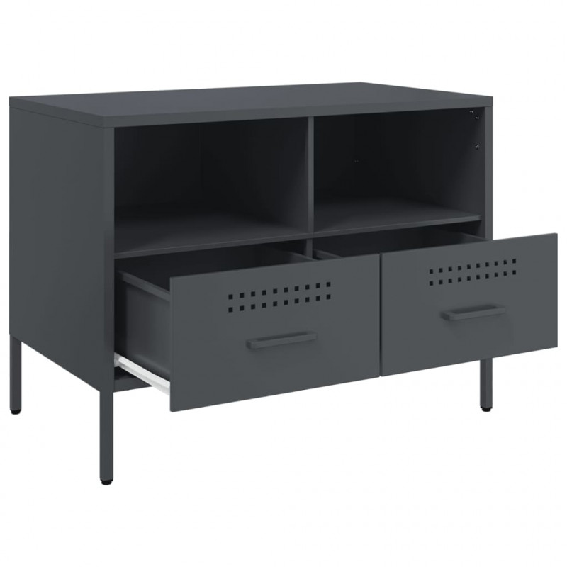 Szafki RTV, 2 szt., antracytowe, 68x39x50,5 cm, stalowe