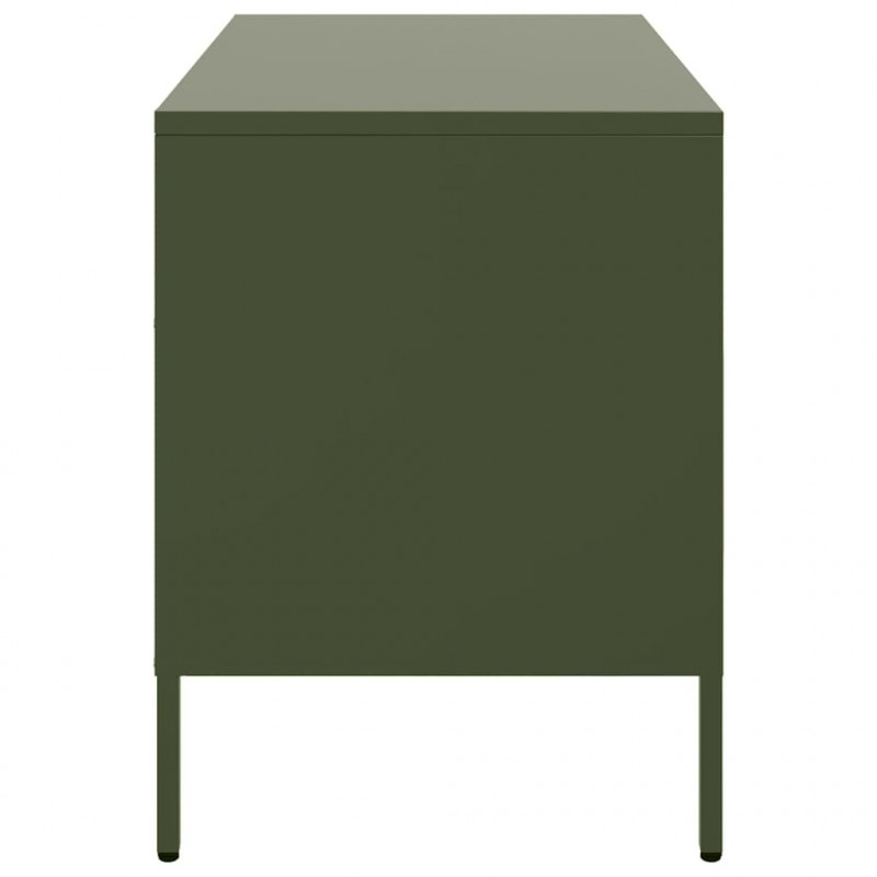 Szafki pod telewizor, 2 szt., oliwkowe, 68x39x50,5 cm, stalowe