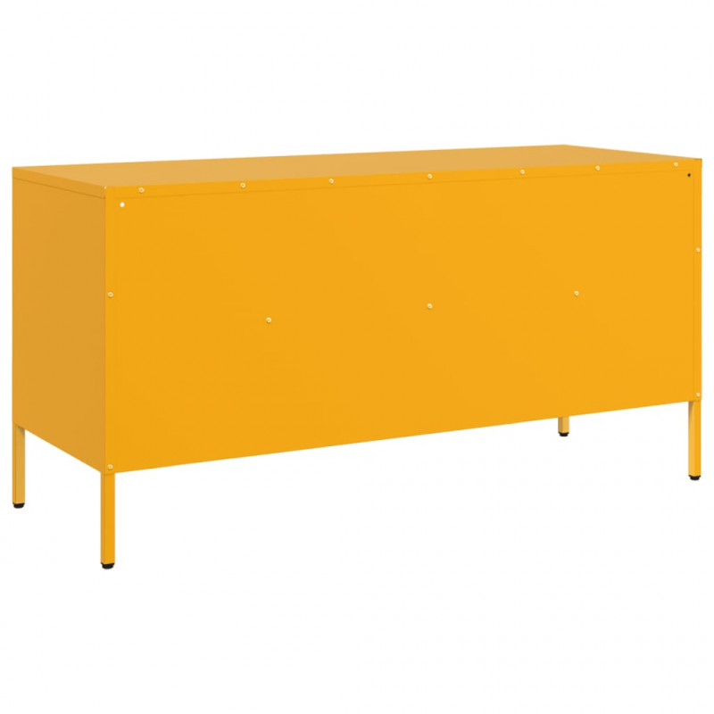 Szafka pod telewizor, musztardowa, 100,5x39x50,5 cm, stalowa