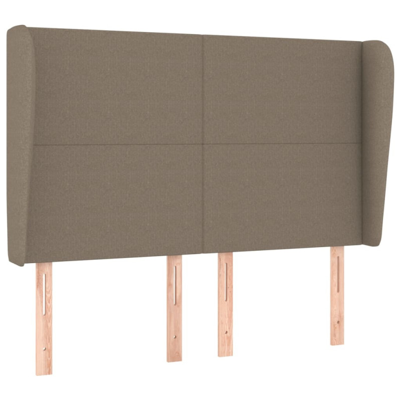 Zagłówek uszak, taupe, 147x23x118/128 cm, tkanina