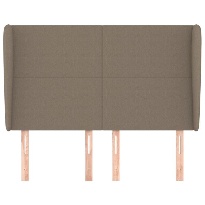 Zagłówek uszak, taupe, 147x23x118/128 cm, tkanina