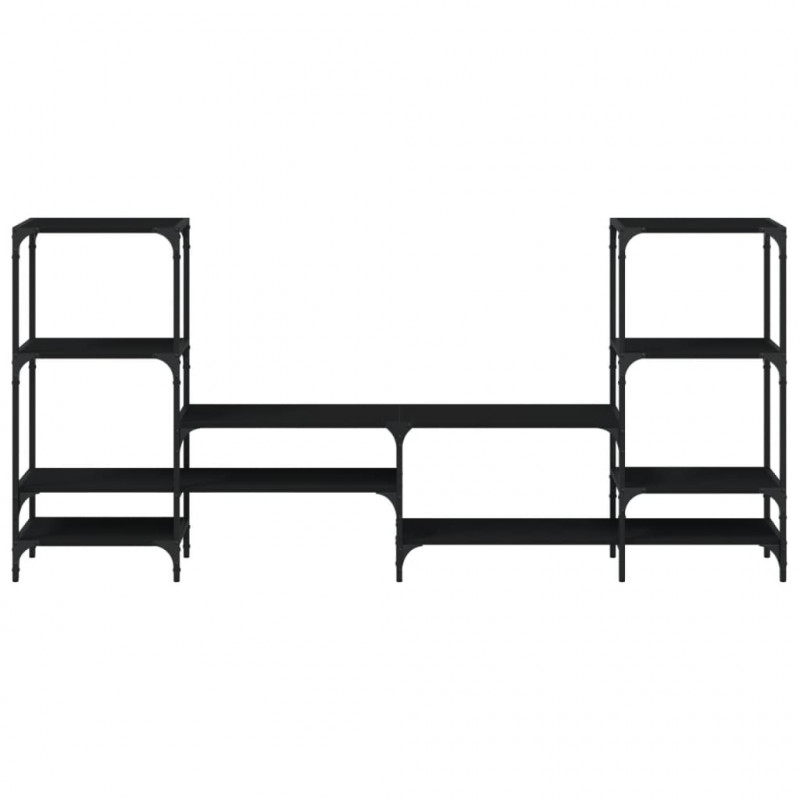 Szafka pod TV, czarna, 206,5x28,5x95 cm