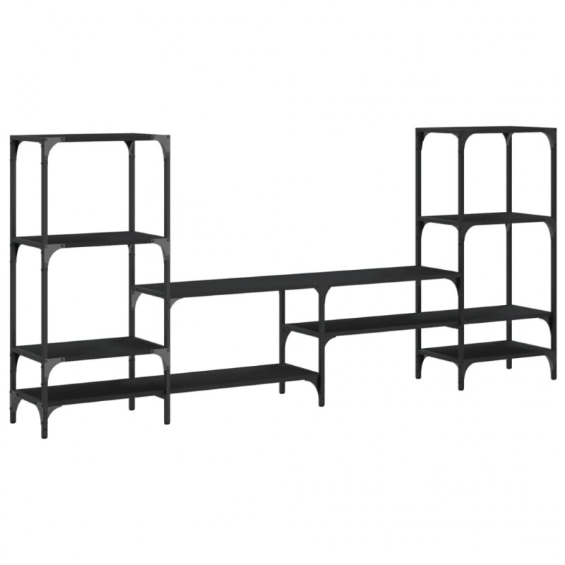 Szafka pod TV, czarna, 206,5x28,5x95 cm