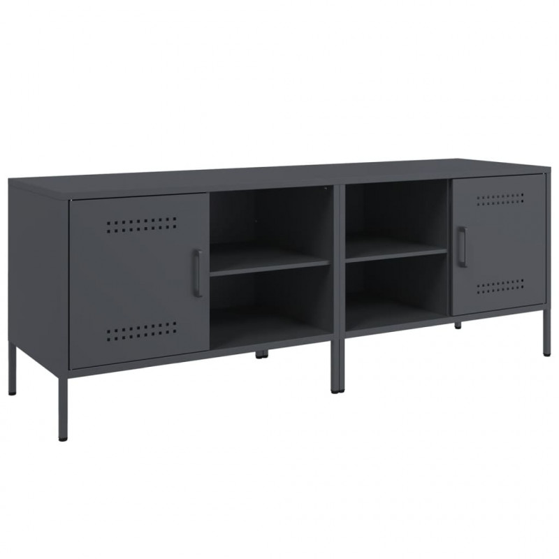 Szafki pod TV, 2 szt., antracytowe, 68x39x50,5 cm, stalowe