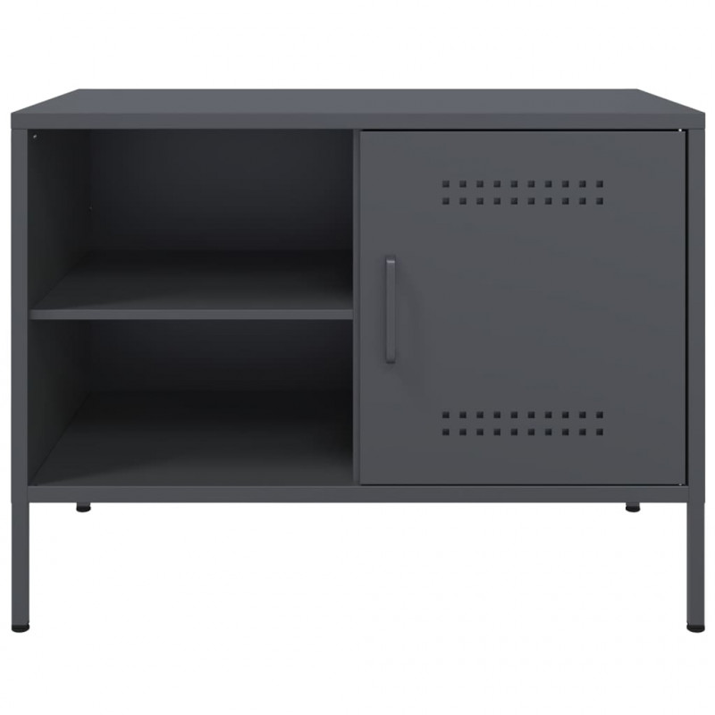 Szafki pod TV, 2 szt., antracytowe, 68x39x50,5 cm, stalowe