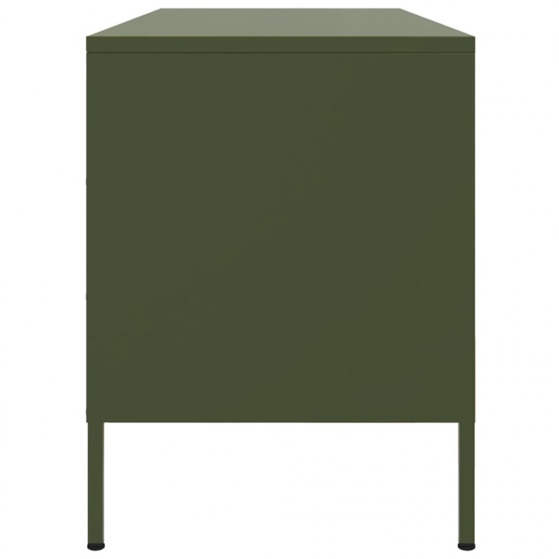 Szafka pod telewizor, oliwkowa, 100,5x39x50,5 cm, stalowa