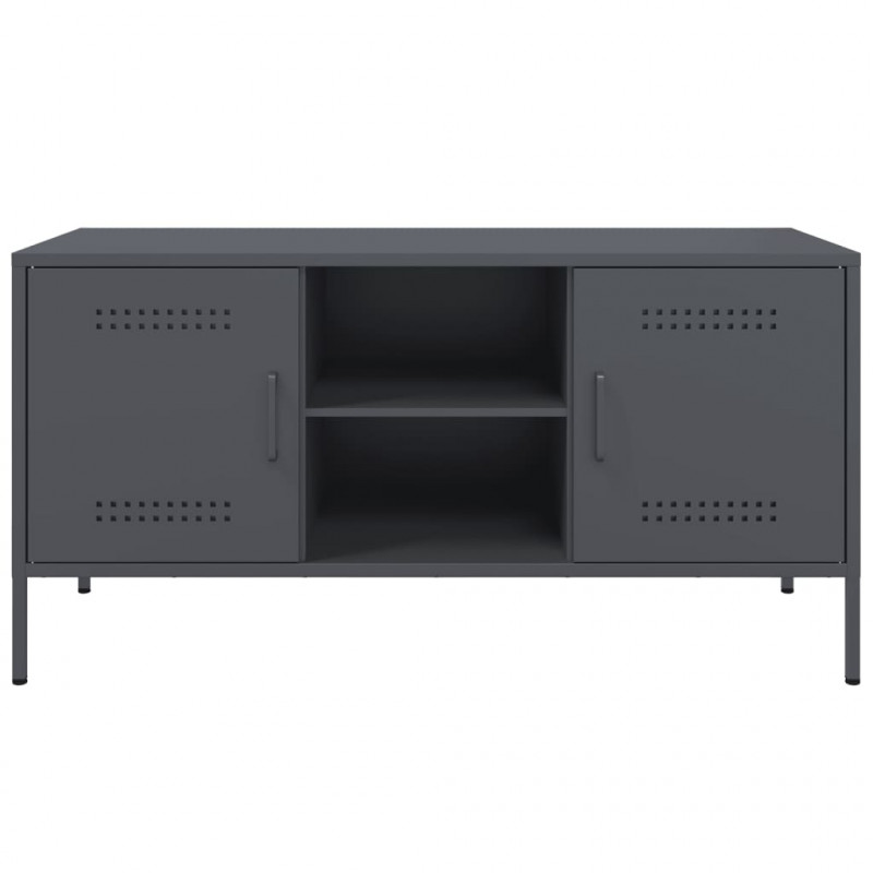 Szafka pod telewizor, antracytowa, 100,5x39x50,5 cm, stalowa