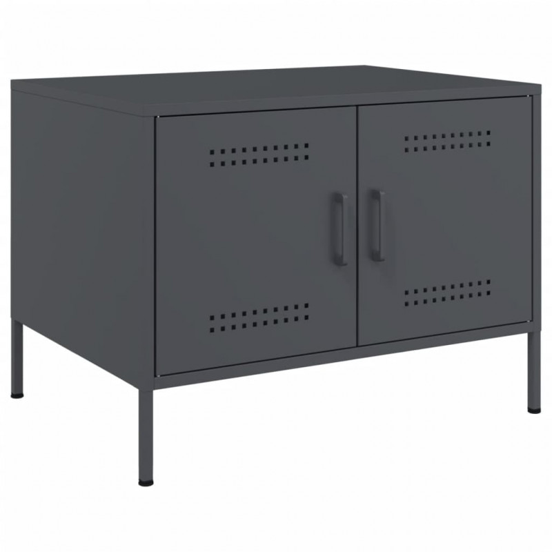 Stolik kawowy, antracytowy, 68x50x50,5 cm, stal