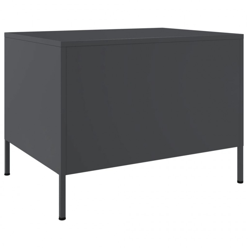 Stolik kawowy, antracytowy, 68x50x50,5 cm, stal