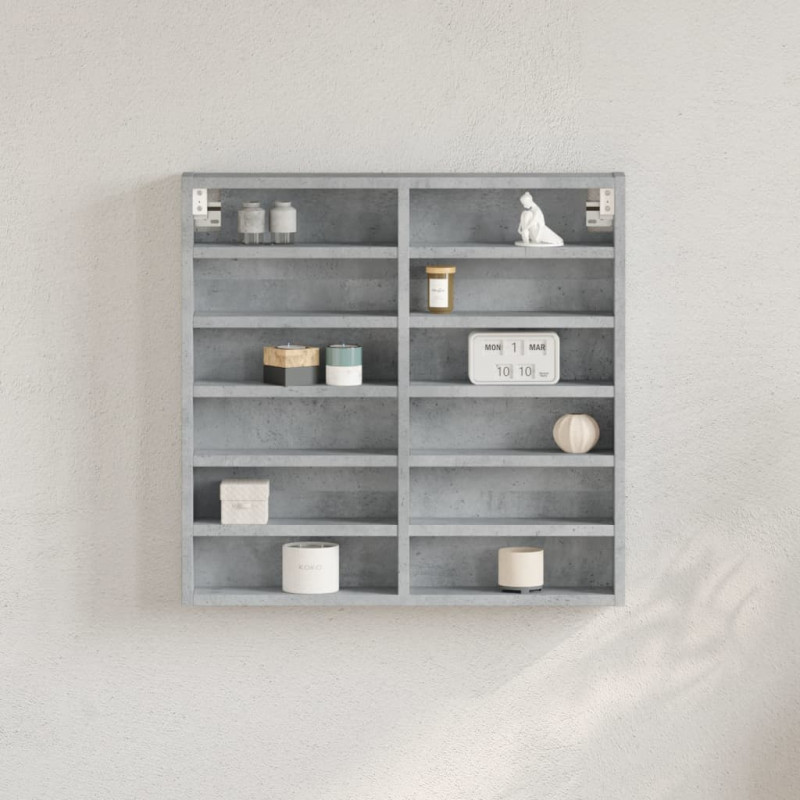 Witryna, szarość betonu, 60x8,5x58 cm, materiał drewnopochodny