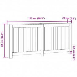 Osłona na grzejnik, biała, 175x20x82cm, materiał drewnopochodny