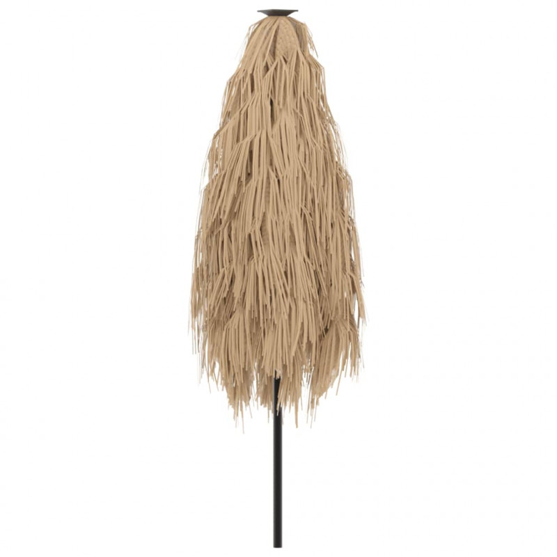 Parasol ogrodowy z LED, stalowy słupek, brązowy, 223x223x213 cm