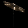 Parasol ogrodowy z LED, stalowy słupek, brązowy, 223x223x213 cm