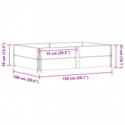 Nadstawki paletowe, 2 szt., czarne, 150x100 cm, drewno sosnowe