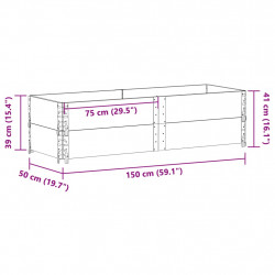 Nadstawki paletowe, 2 szt., 150x50 cm, lite drewno sosnowe